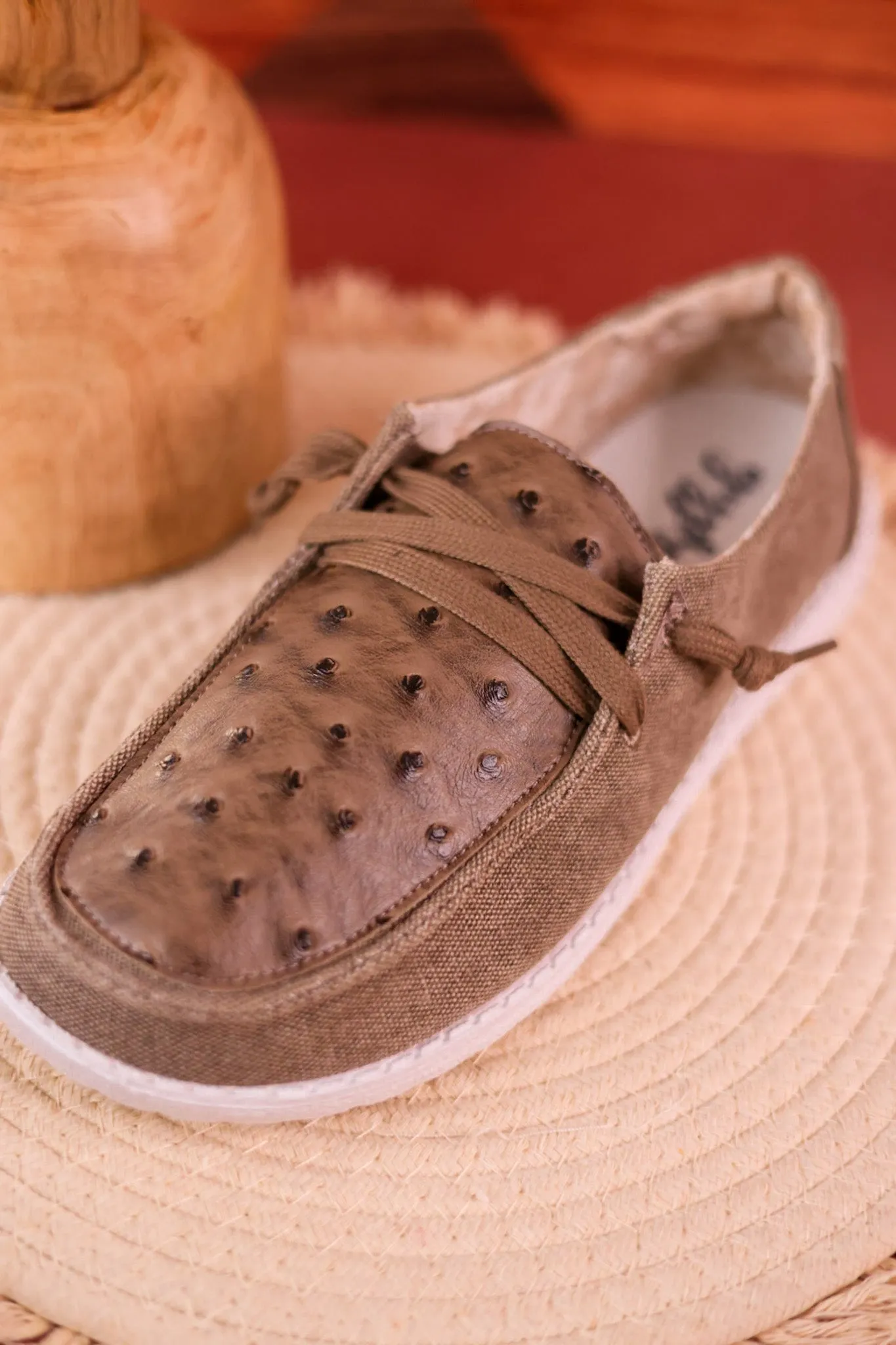 Gypsy Jazz Ostrich Slip On Shoes FINAL SALE