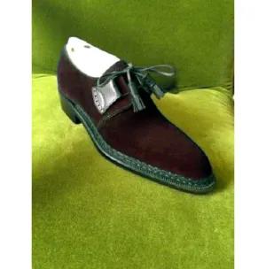 Handmade Men Brown Shoes, Suede Leather Shoes, Dress Formal Shoes