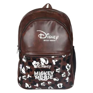 Heart Home Disney Mickey School Bag for Kids|Stylish Backpacks for Kids|Leather Waterproof Shoulder Straps Bag for College|Travel (Brown)