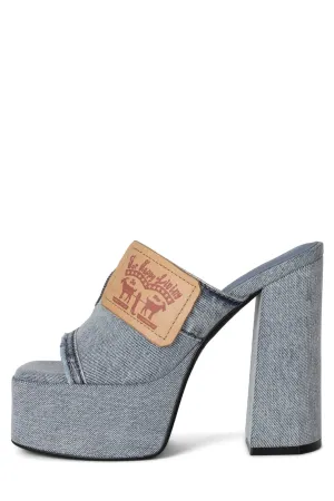 Jeffrey Campbell Backpocket Light Blue Denim Platform Sandal