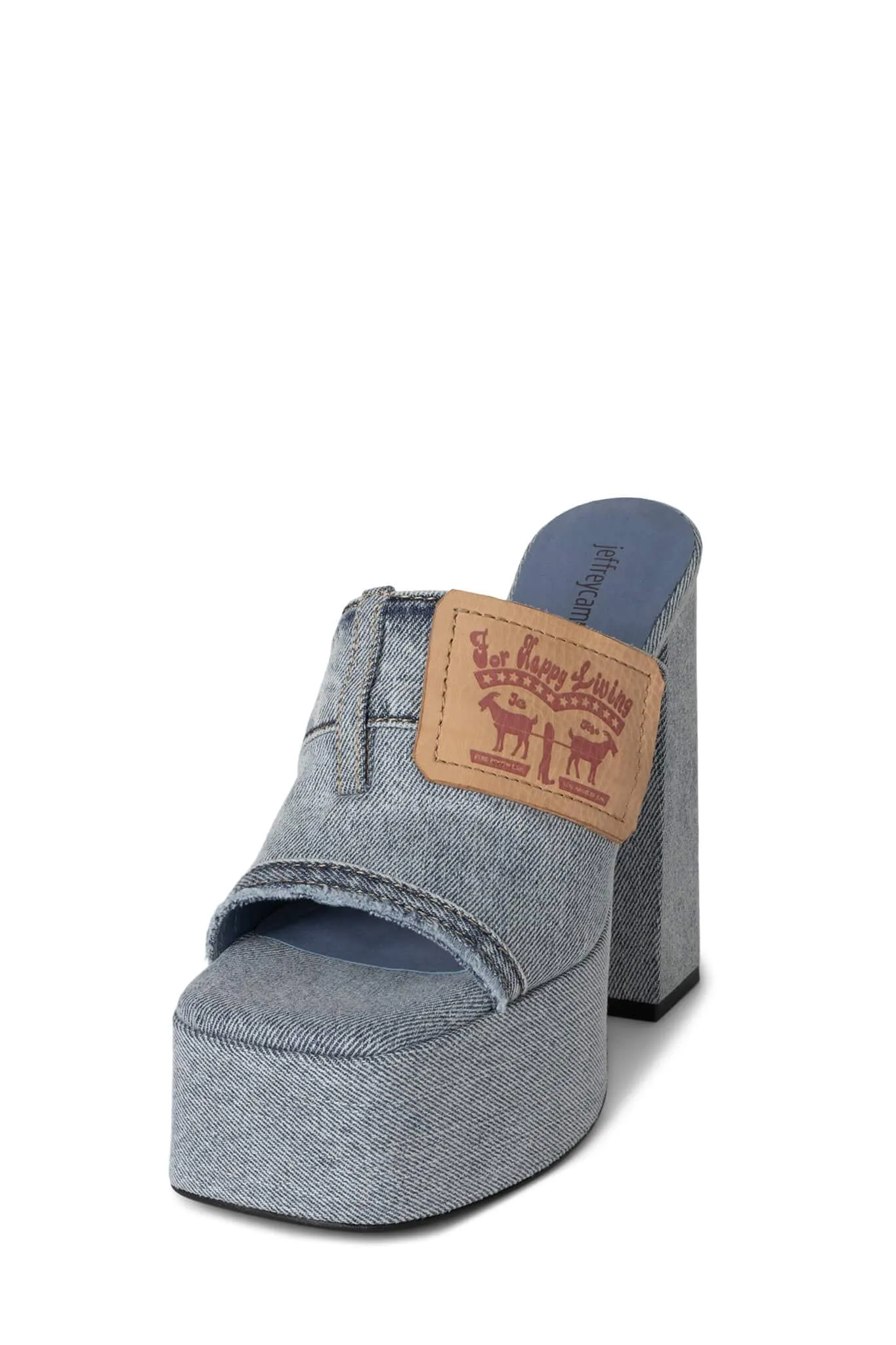 Jeffrey Campbell Backpocket Light Blue Denim Platform Sandal