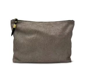 Kempton & Co. Blush Glitter Suede Clutch