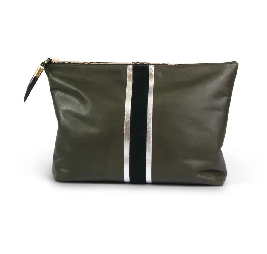Kempton & Co. Olive/Silver/Black Clutch