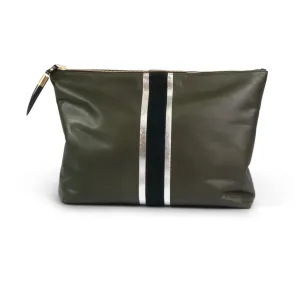 Kempton & Co. Olive/Silver/Black Clutch