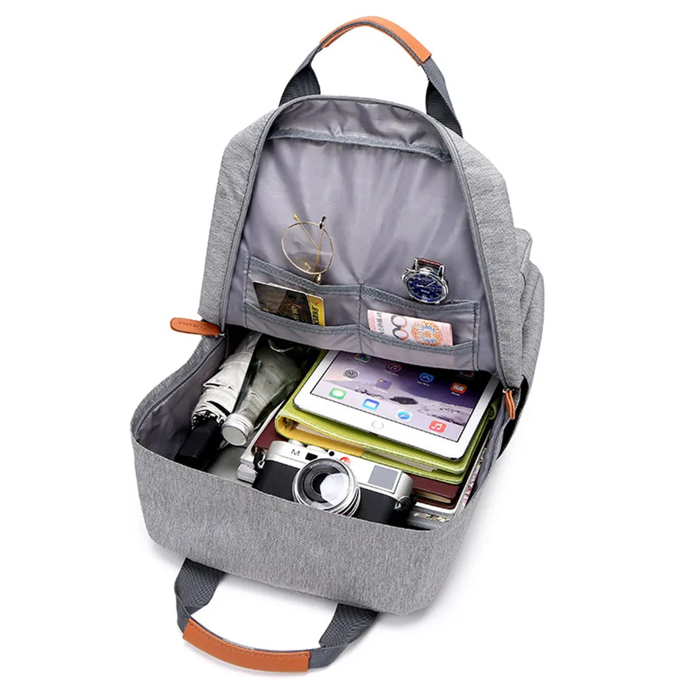 Laptop Backpack Shoulder Bag for Travel School Business Work School Light Gray
