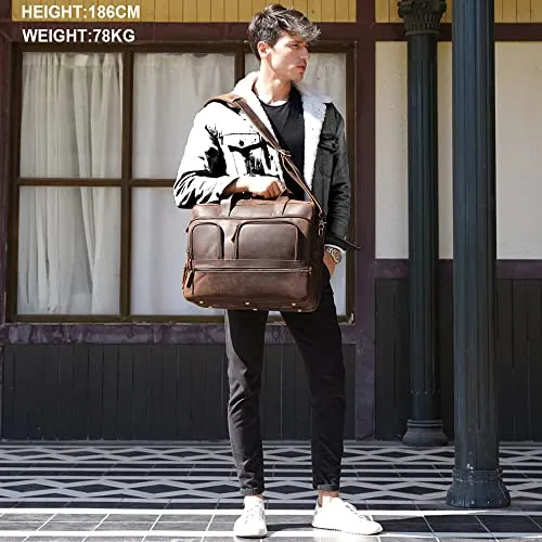 Large Leather Briefcase for Men - Business Travel