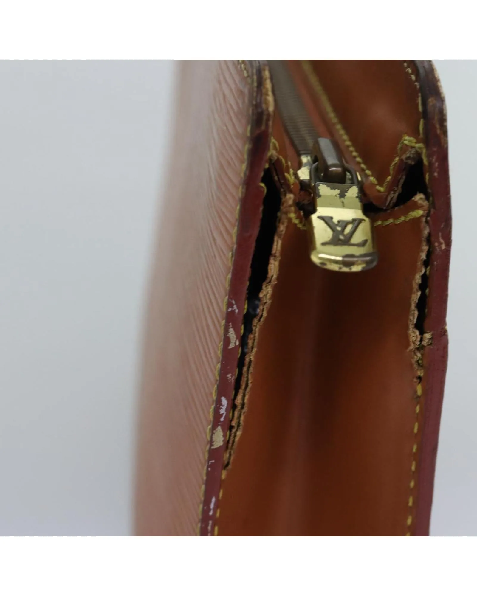 LOUIS VUITTON Pochette Voyage Clutch Brown Leather
