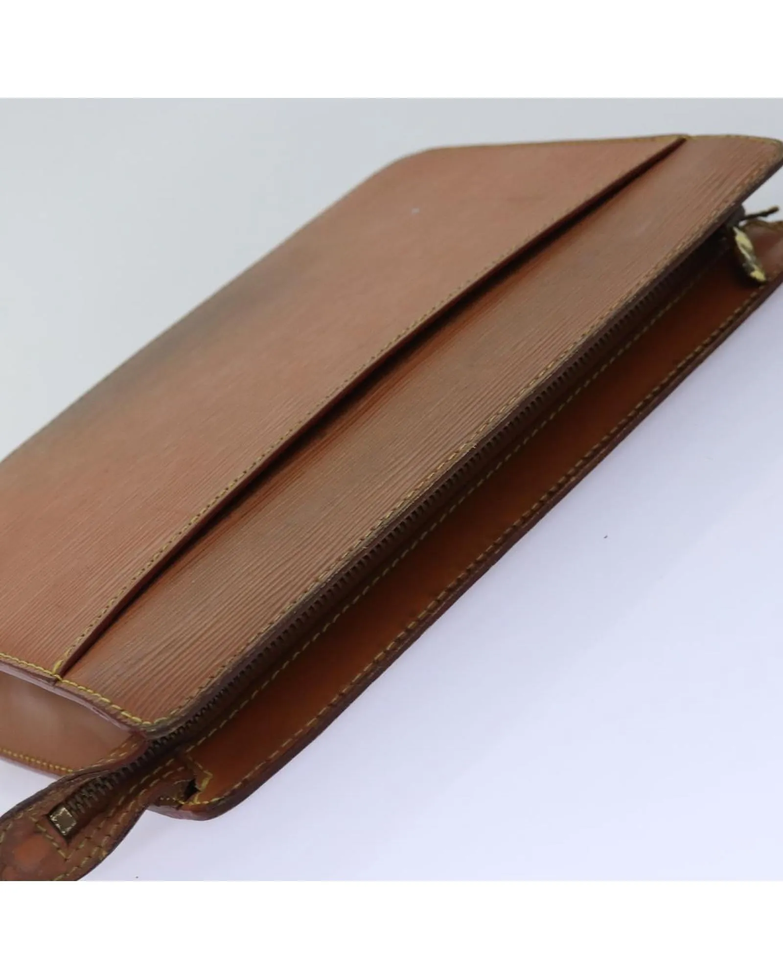 LOUIS VUITTON Pochette Voyage Clutch Brown Leather