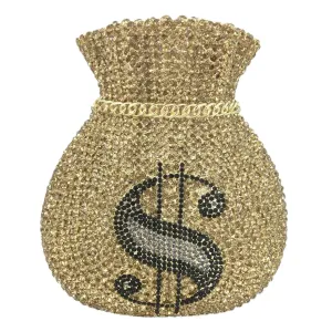 Luxury Bling Crystal Diamond Money 💰 Sign Dollar Clutch Purse