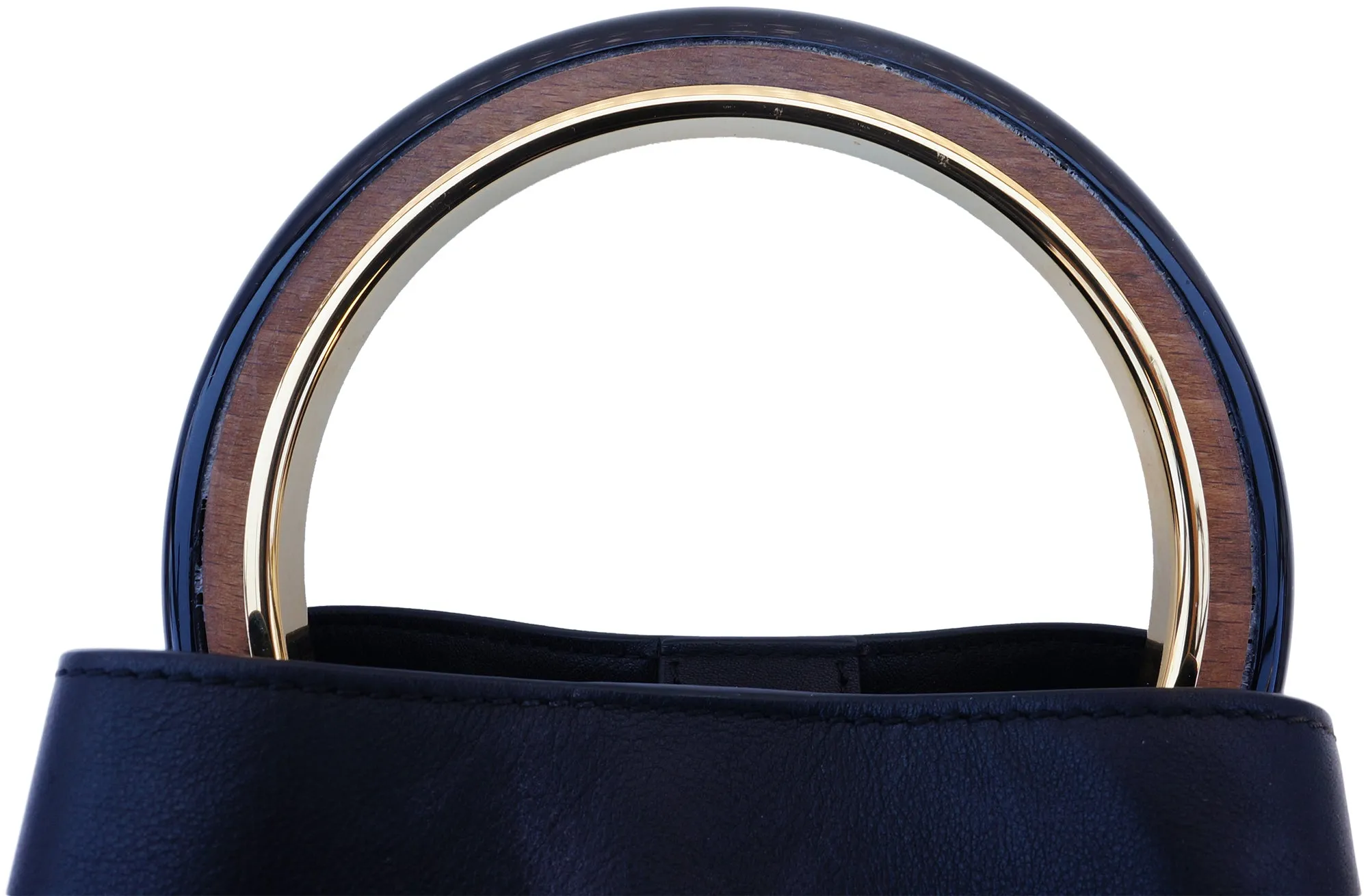 MARNI PANNIERI CALFSKIN LEATHER TOTE BAG
