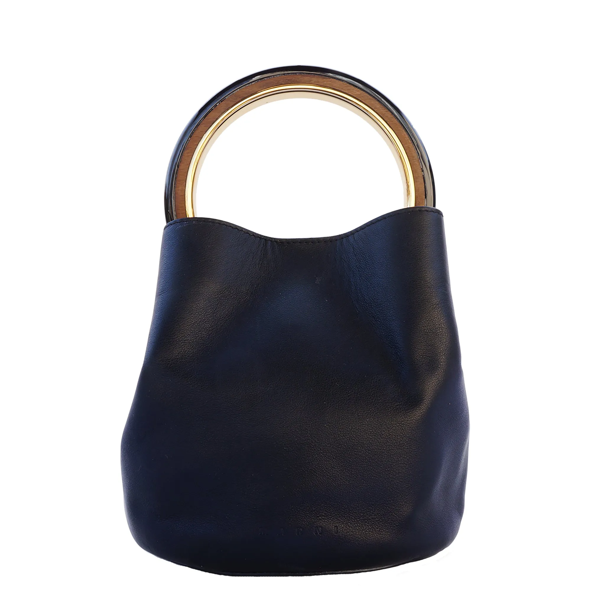 MARNI PANNIERI CALFSKIN LEATHER TOTE BAG