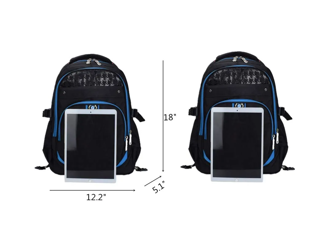 Meetbelify Kids Rolling Backpacks Luggage Six Wheels Unisex Trolley School Bags Black