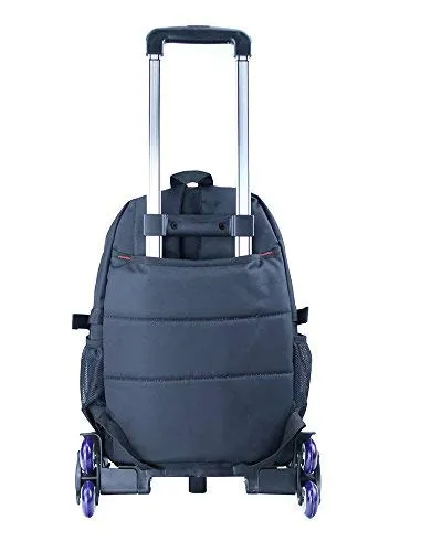 Meetbelify Kids Rolling Backpacks Luggage Six Wheels Unisex Trolley School Bags Black