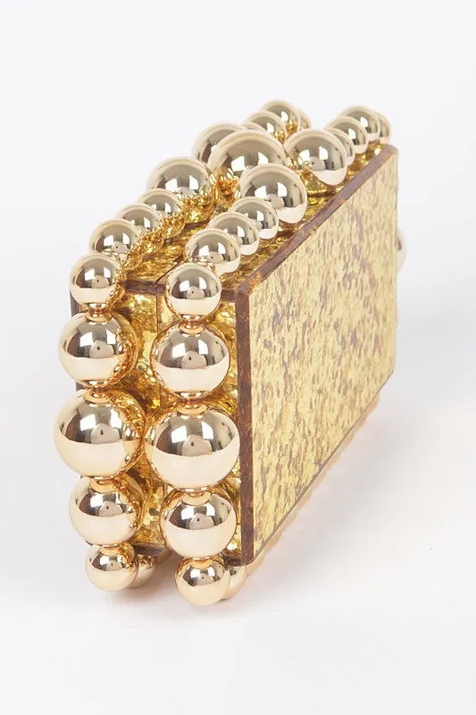 Metallic Beads Glitter Iconic Clutch
