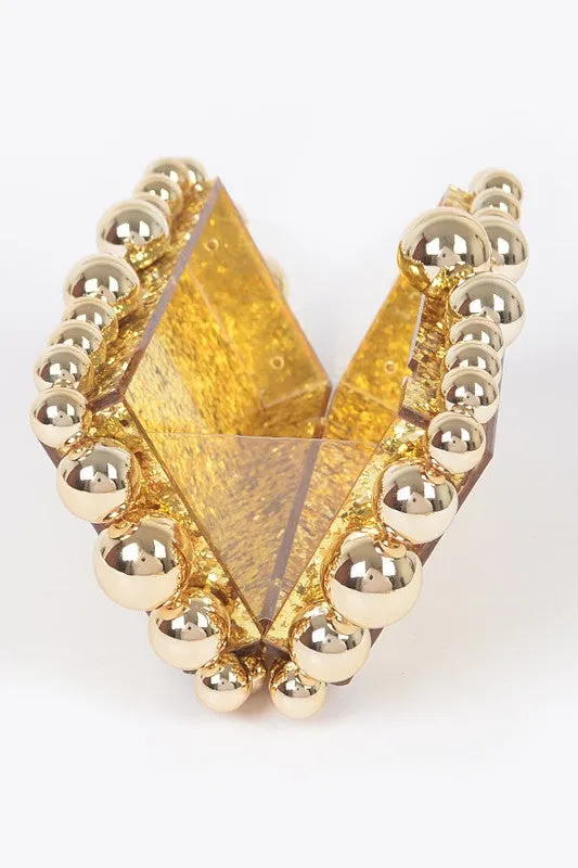 Metallic Beads Glitter Iconic Clutch
