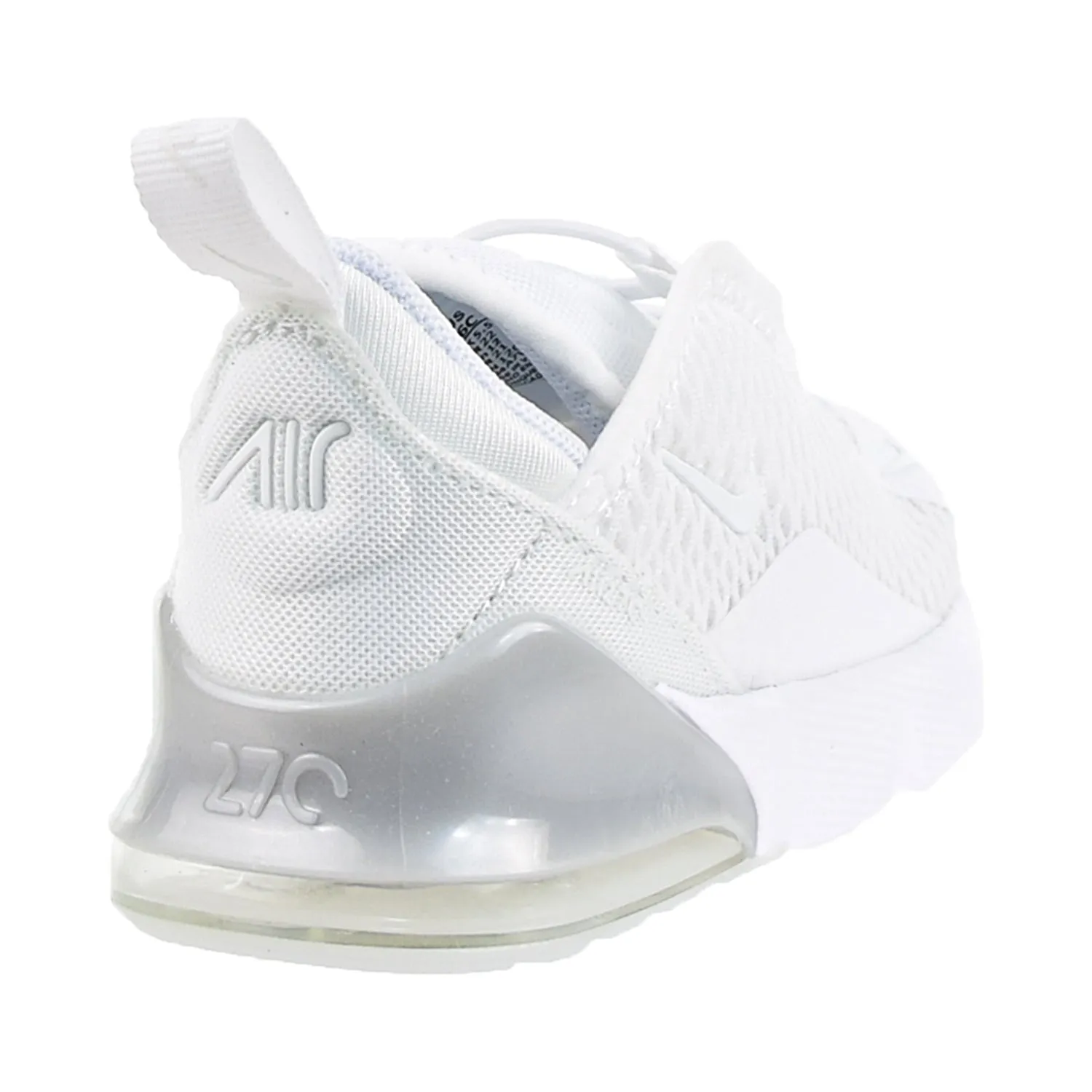 Nike Air Max 270 (TD) Little Kids' White/White-Metallic Silver