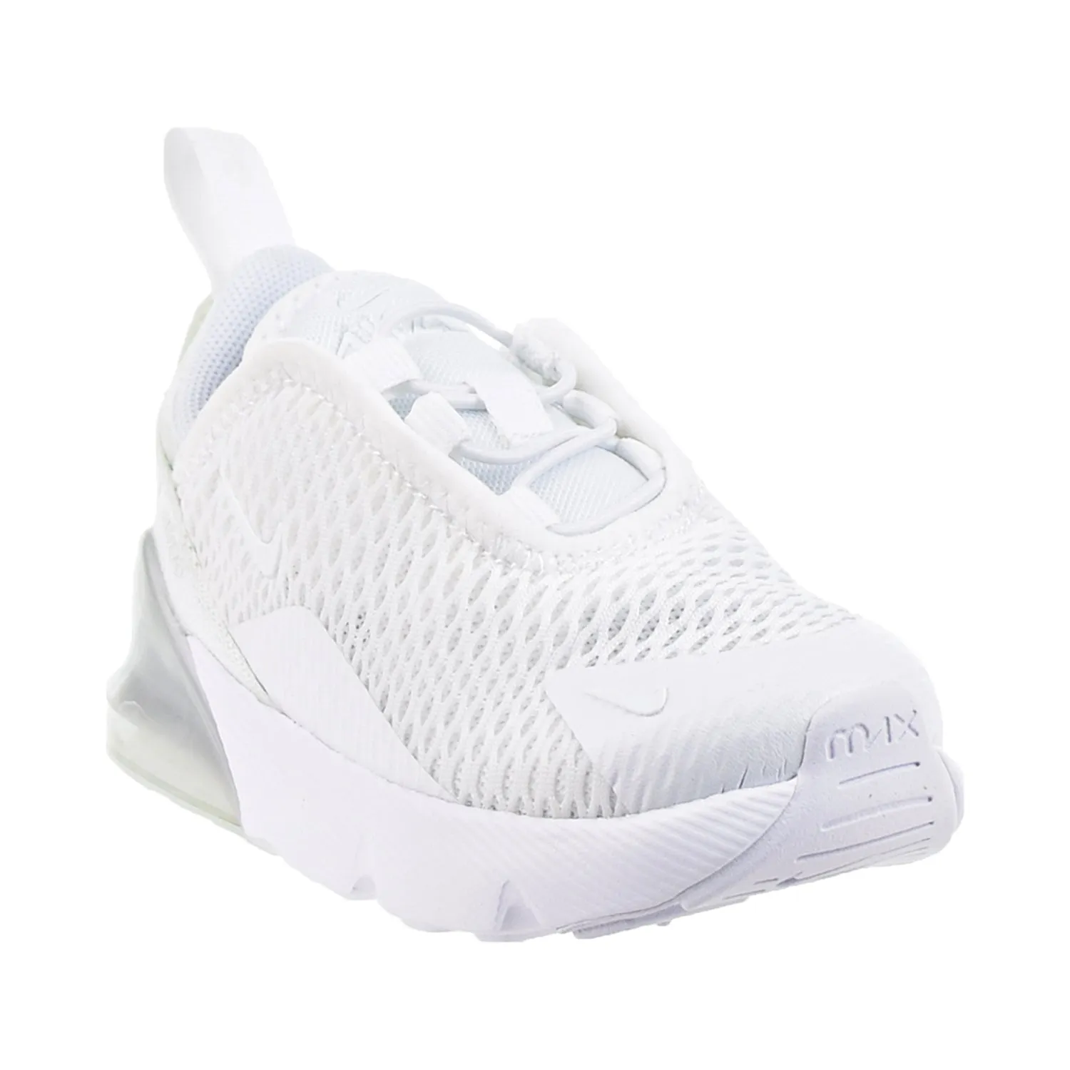 Nike Air Max 270 (TD) Little Kids' White/White-Metallic Silver