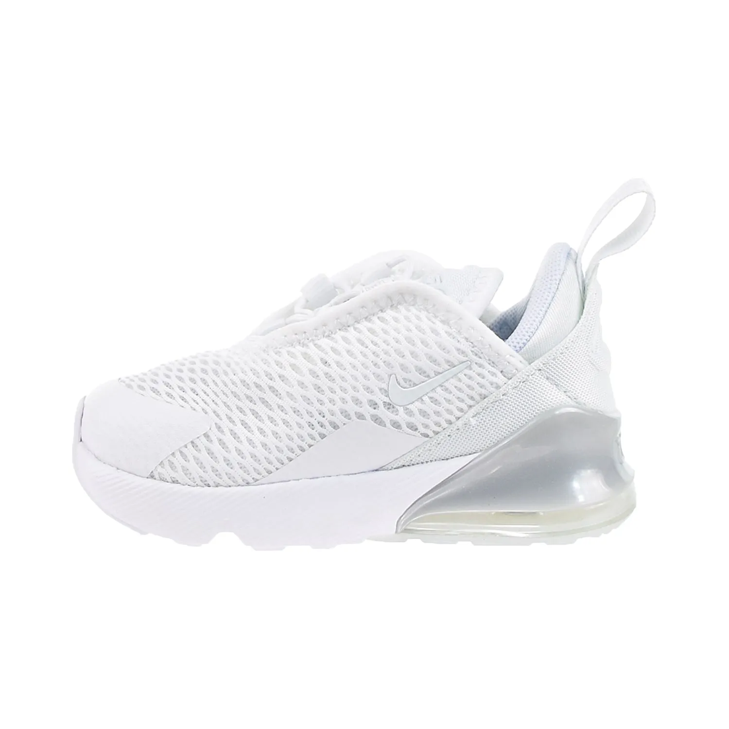Nike Air Max 270 (TD) Little Kids' White/White-Metallic Silver