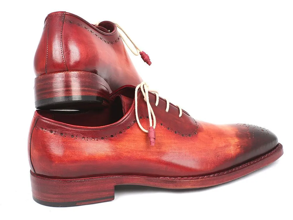 Paul Parkman Men's Reddish Camel Medallion Toe Oxfords