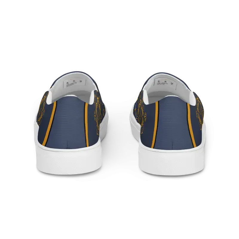 Step Up Navy Blue Mandala Canvas Shoes
