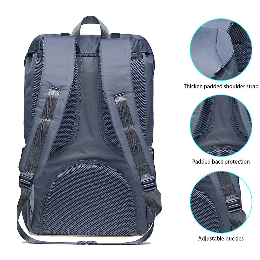 Travel Laptop Backpack, Outdoor Rucksack, School backpack Fits 15.6"(Nylon Grey)