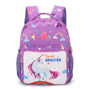 Unicorn Backpack Cartoon School Bag Kids Bookbag Printing Rucksack Purple