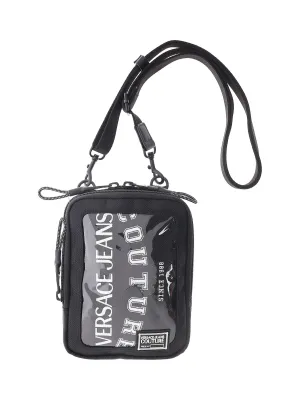 Versace Jeans Couture Black/White Signature Technical Fabric Crossbody Bag