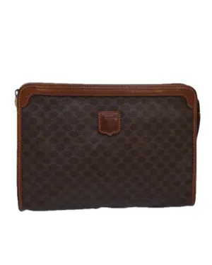 Vintage CELINE Brown Canvas Clutch