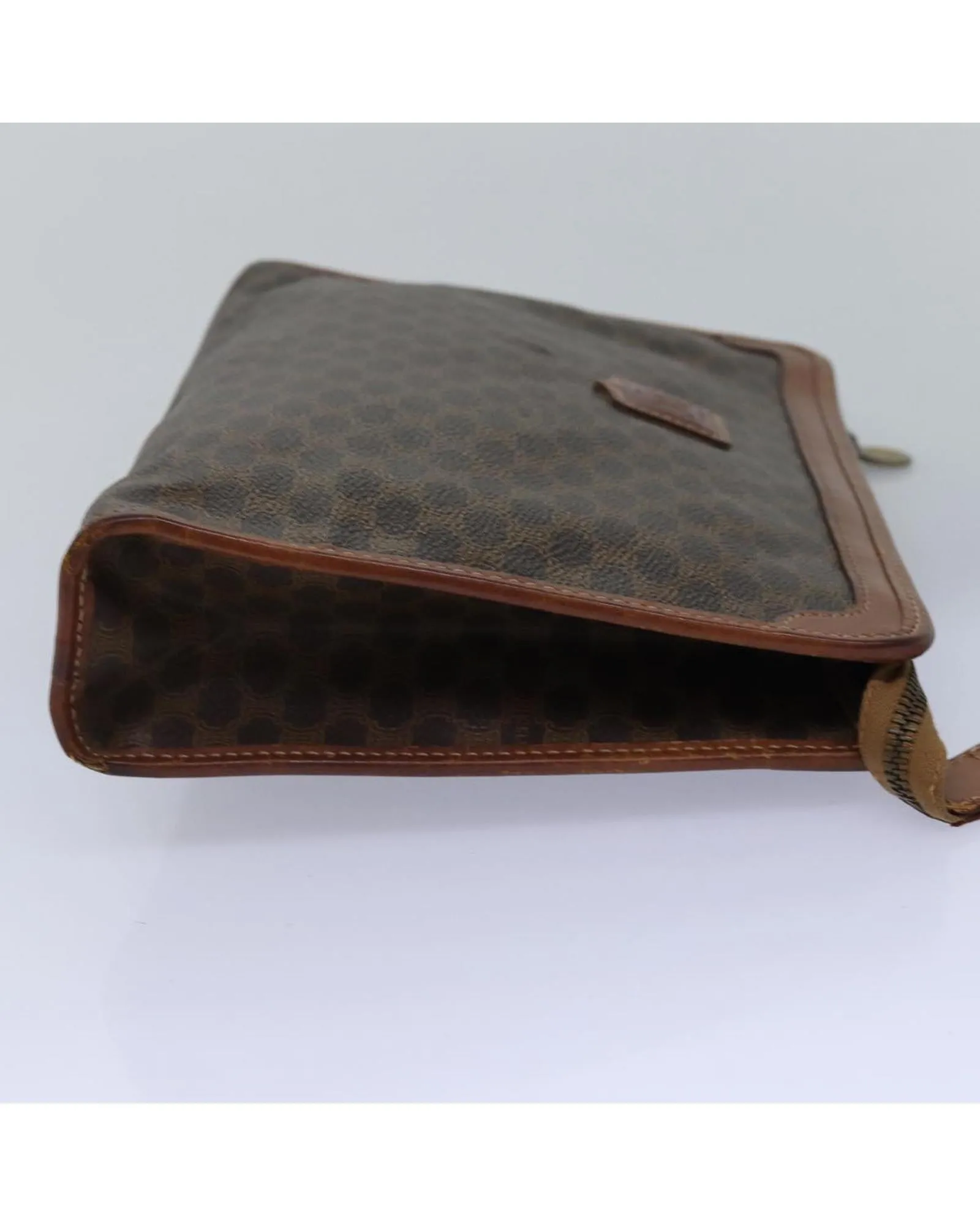 Vintage CELINE Brown Canvas Clutch