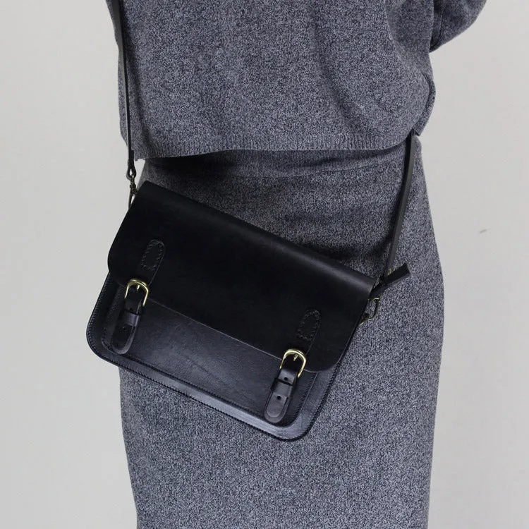 Vintage Leather Satchel Bag Womens Crossbody Bags Shoulder Bag