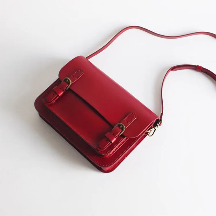 Vintage Leather Satchel Bag Womens Crossbody Bags Shoulder Bag