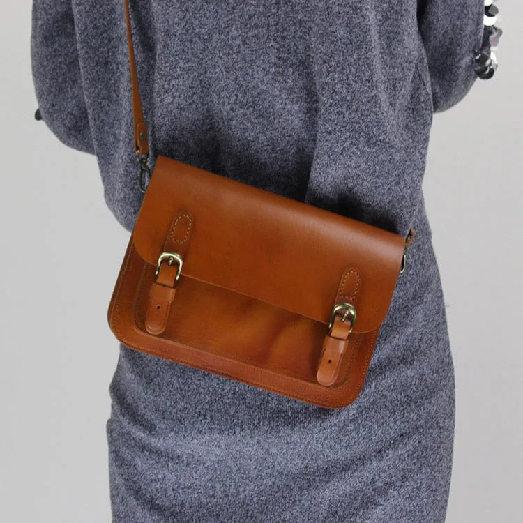 Vintage Leather Satchel Bag Womens Crossbody Bags Shoulder Bag