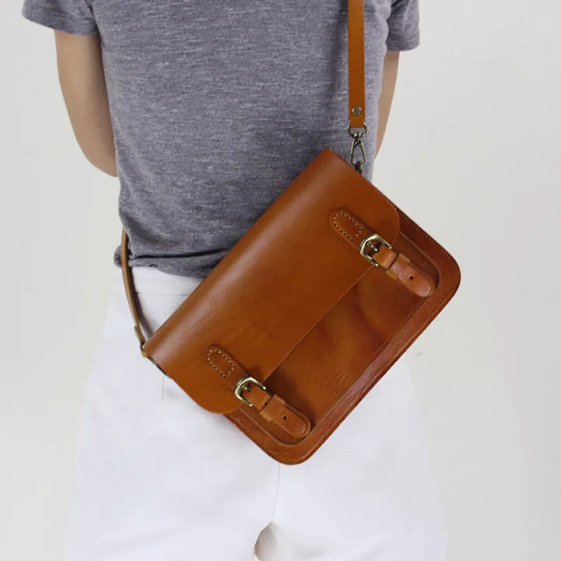 Vintage Leather Satchel Bag Womens Crossbody Bags Shoulder Bag
