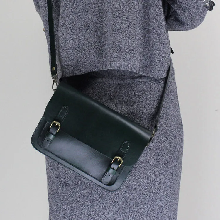 Vintage Leather Satchel Bag Womens Crossbody Bags Shoulder Bag