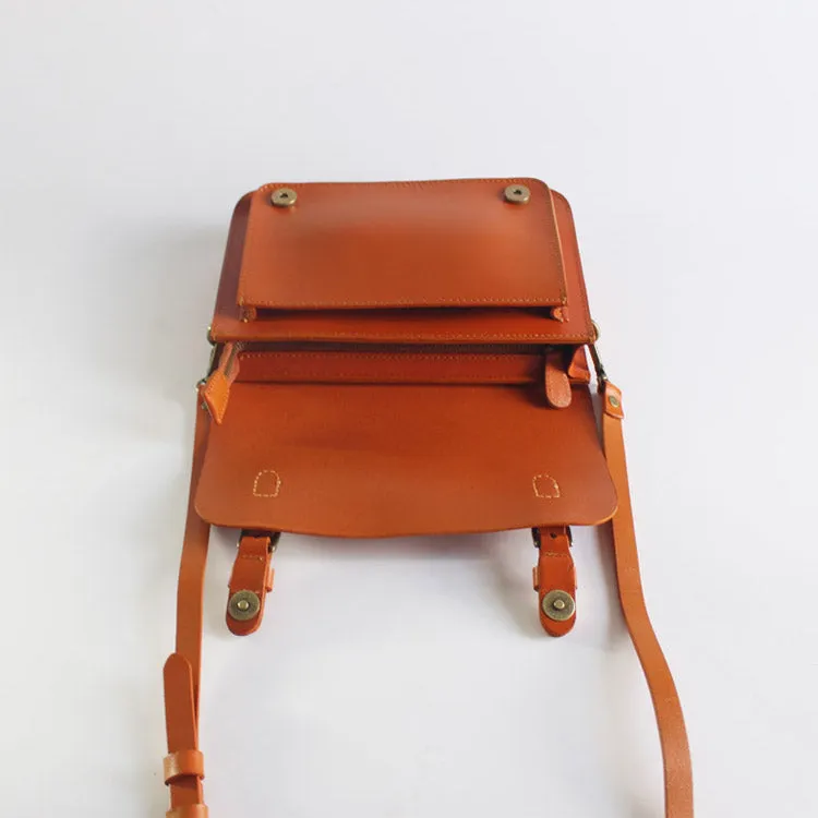 Vintage Leather Satchel Bag Womens Crossbody Bags Shoulder Bag