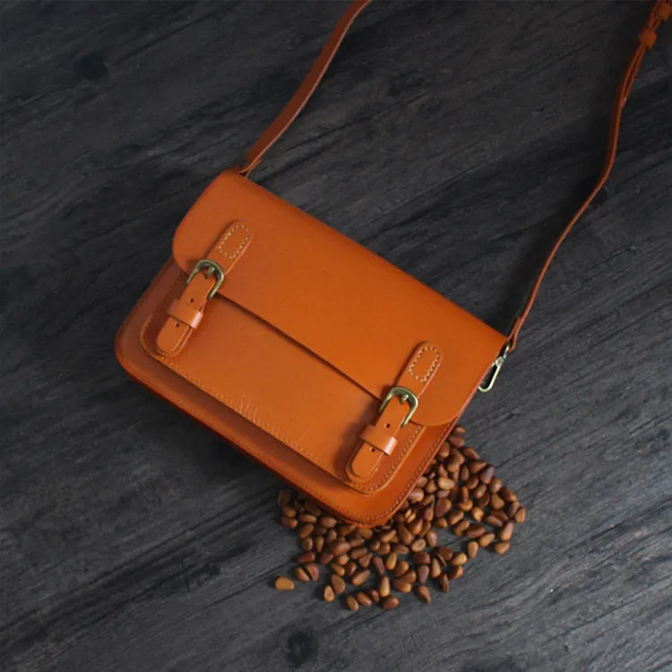 Vintage Leather Satchel Bag Womens Crossbody Bags Shoulder Bag