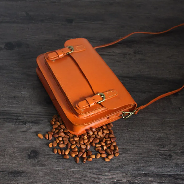 Vintage Leather Satchel Bag Womens Crossbody Bags Shoulder Bag