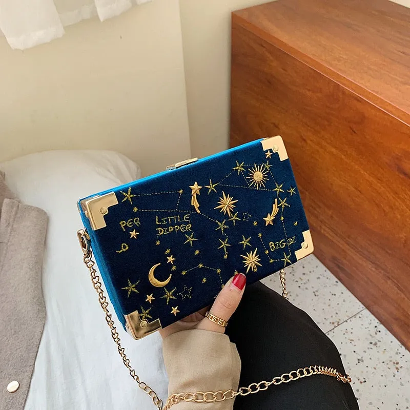 Vvsha Christmas Gift luxury Metal Badge Box Shape Handbag Purse Chain Party Clutch Bag new Kawaii Shoulder Crossbody Messenger Bags for women