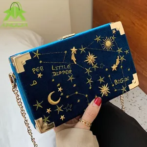 Vvsha Christmas Gift luxury Metal Badge Box Shape Handbag Purse Chain Party Clutch Bag new Kawaii Shoulder Crossbody Messenger Bags for women