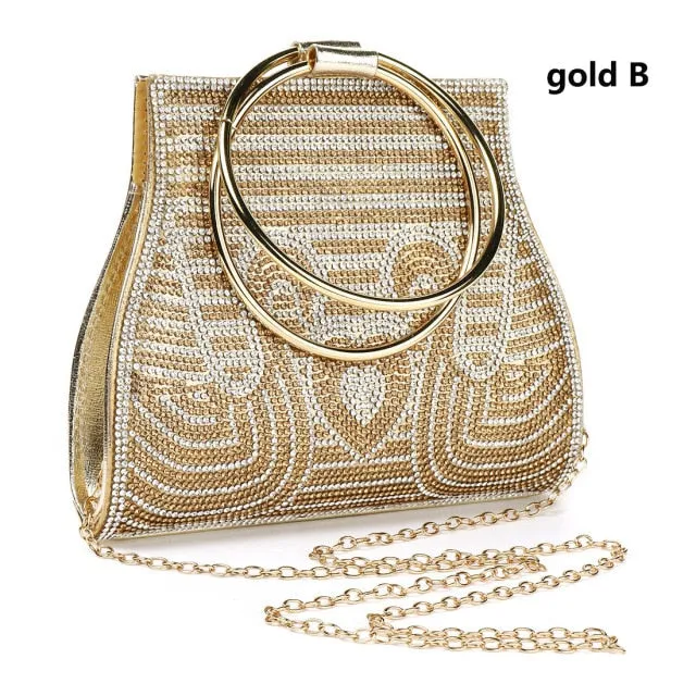 Woman Evening Bag Diamond Rhinestone Clutch Crystal Day Lady Wallet Wedding Purse Party Banquet Silver Handbags Clutches Tote