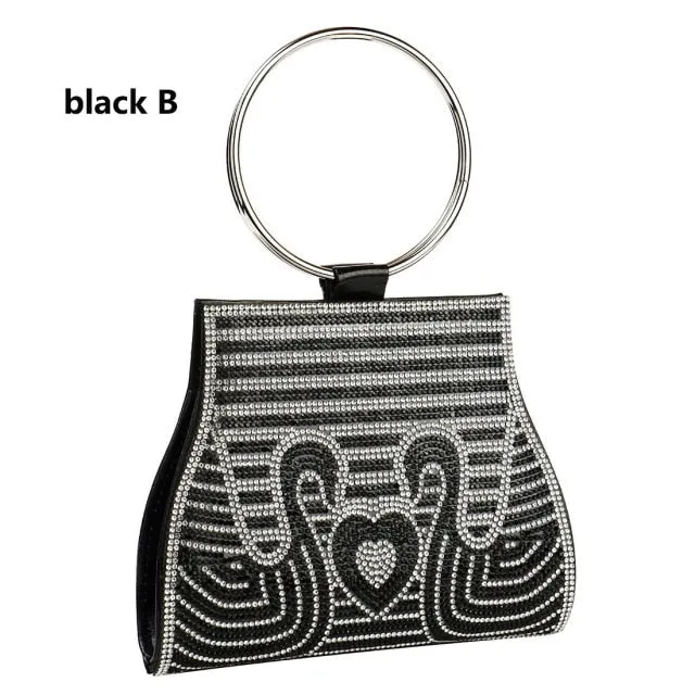 Woman Evening Bag Diamond Rhinestone Clutch Crystal Day Lady Wallet Wedding Purse Party Banquet Silver Handbags Clutches Tote