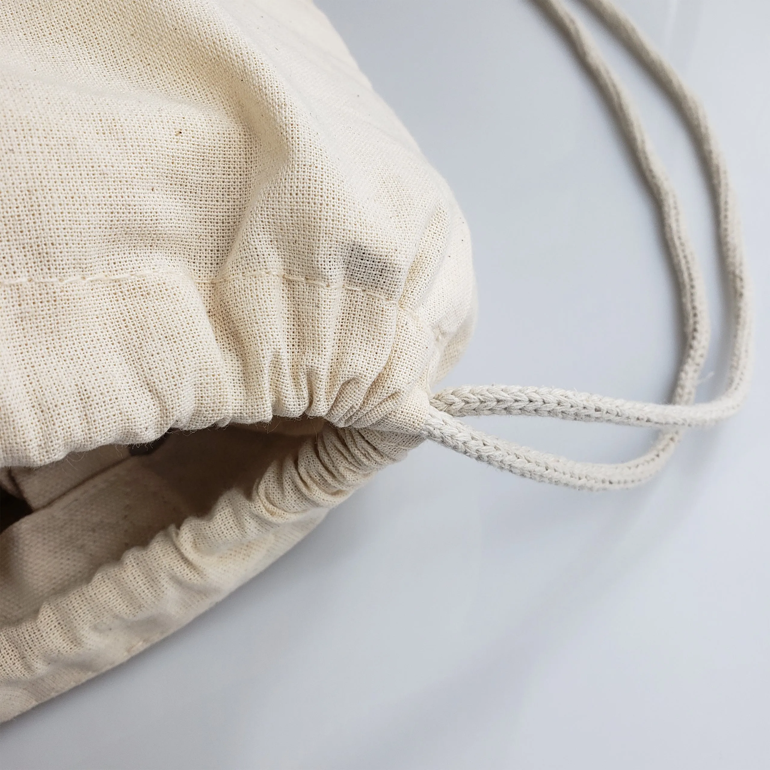 Zippered Cotton Canvas Drawstring Bag Backpack BPK19