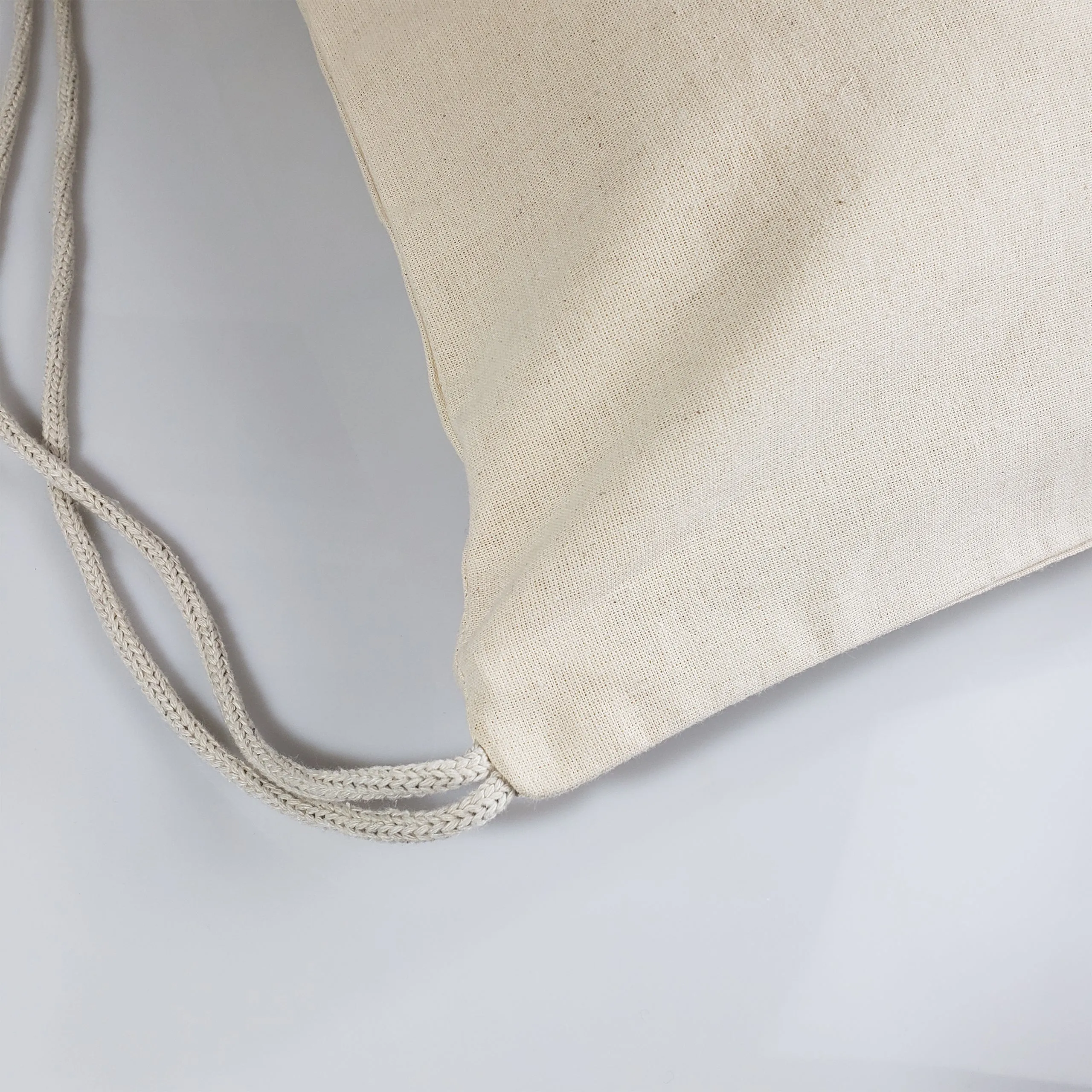Zippered Cotton Canvas Drawstring Bag Backpack BPK19